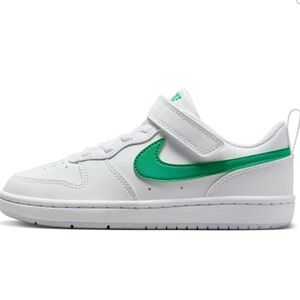 Nike White and Green Kids Sneakers